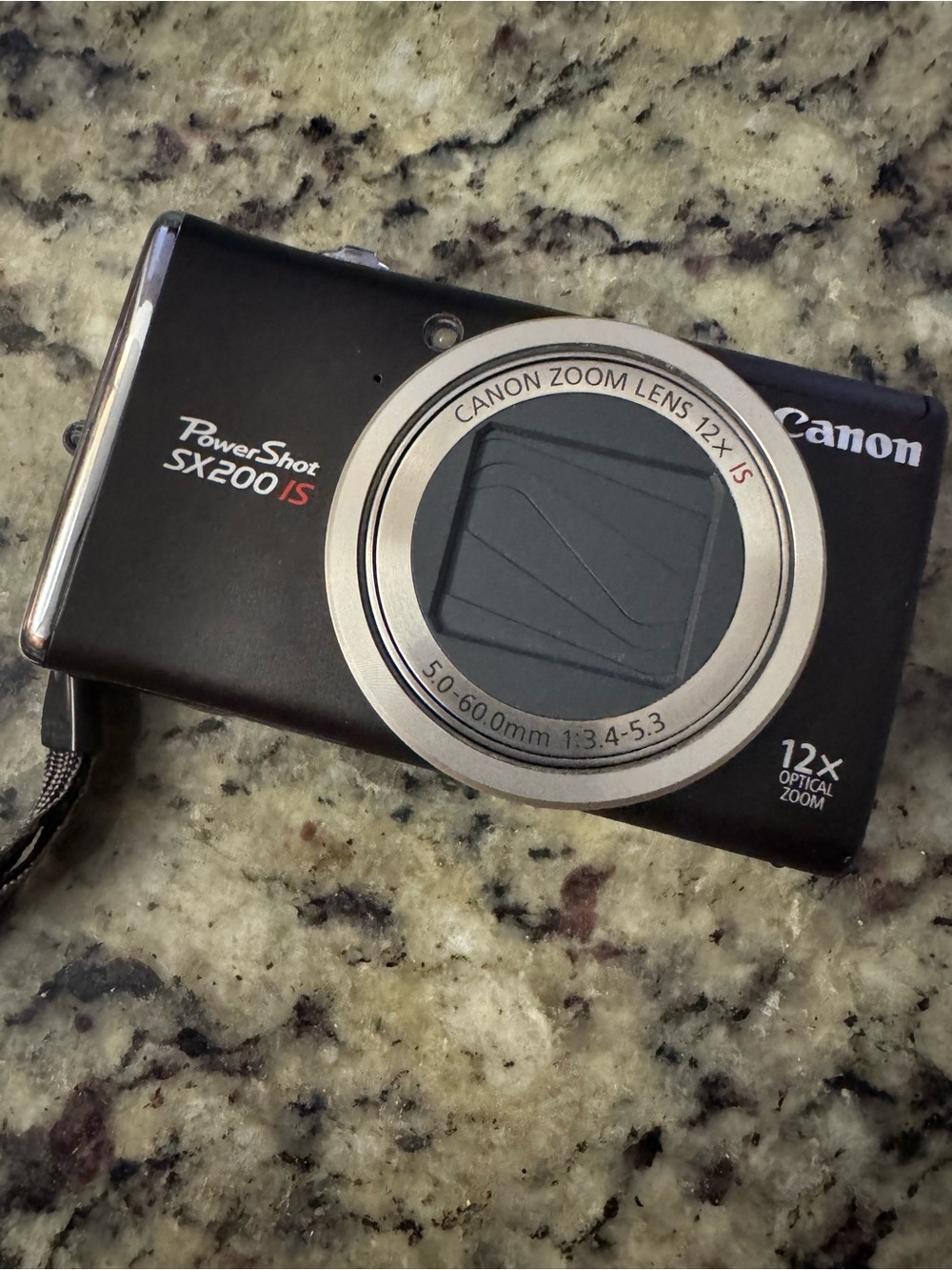 Canon PowerShot SX200 IS Compact Camera in Black with Silver Lens Ring